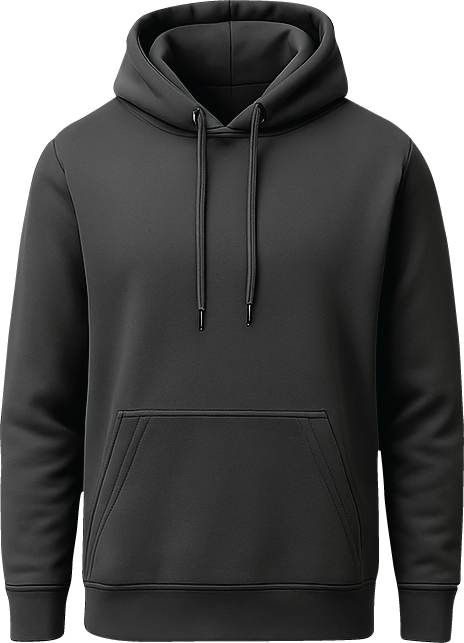 Plain dark grey hoodie